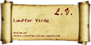 Lauffer Virág névjegykártya